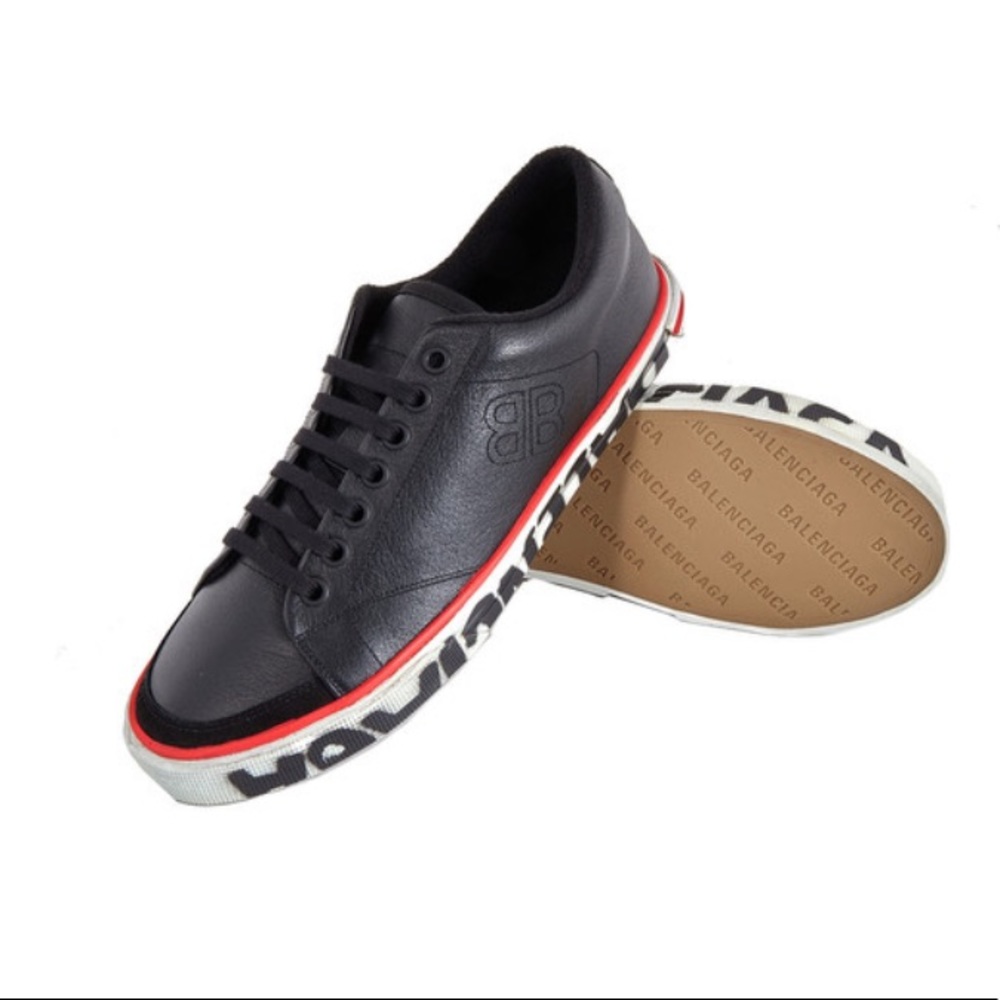 BALENCIAGA Men's Black Leather Match Sneakers NWOT